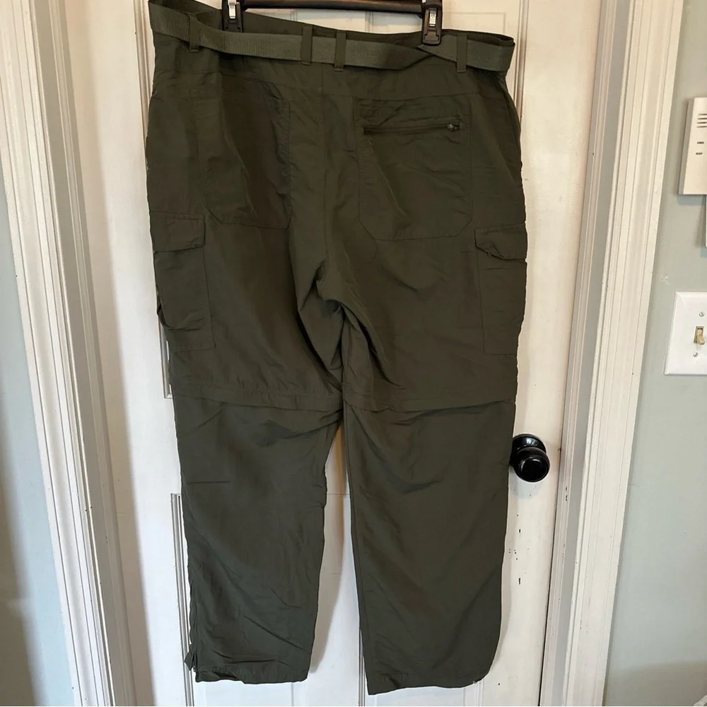 Cabela’s Cargo Classic‎ Fit Pants Mens 42X32 Zip Off Shorts Belted Hiking Green